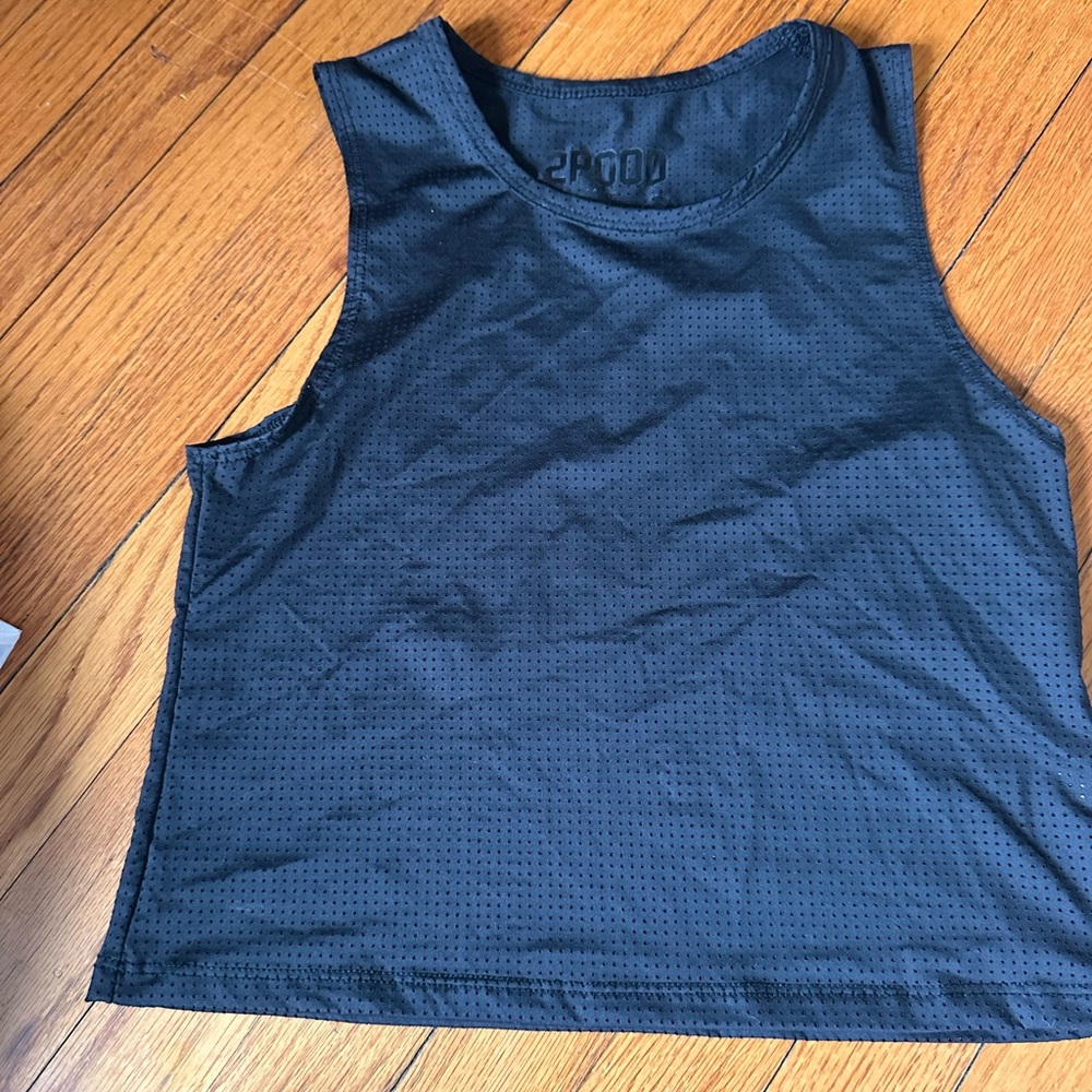 2Pood Women's Black Mesh Muscle Tee - Picture 2 of 4